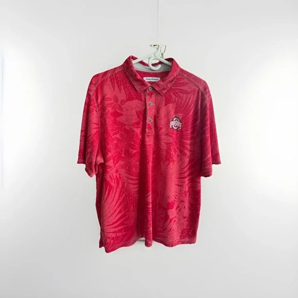 Tommy Bahama Ohio State Buckeyes IslandZone Polo Shirt Mens XL Red NCAA - Picture 1 of 12